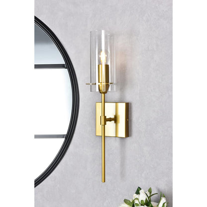 Elsreth 1 light brass wall sconce
