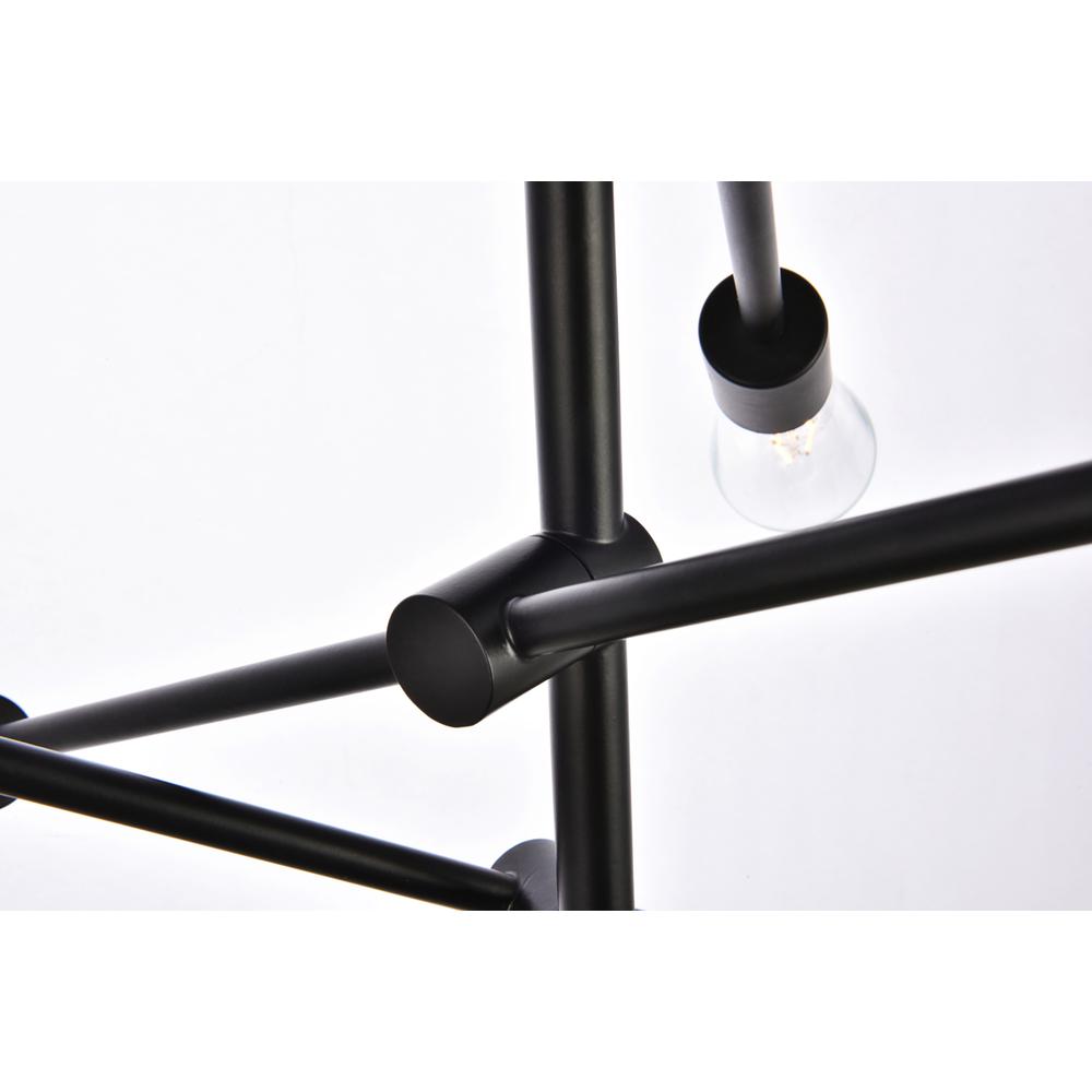Axel 6 lights black pendant with chain
