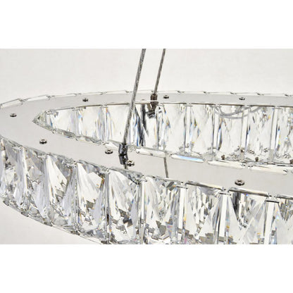 Monroe Integrated LED light Chrome Chandelier Clear Royal Cut Crystal