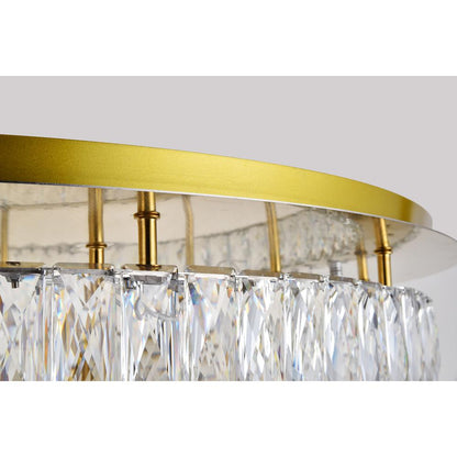 Monroe LED light Gold Flush Mount Clear Royal Cut Crystal