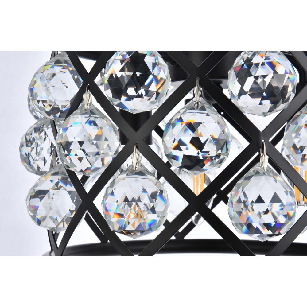 Madison 3 light Matte Black Pendant Clear Royal Cut Crystal