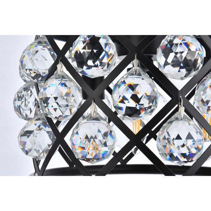 Madison 3 light Matte Black Pendant Clear Royal Cut Crystal