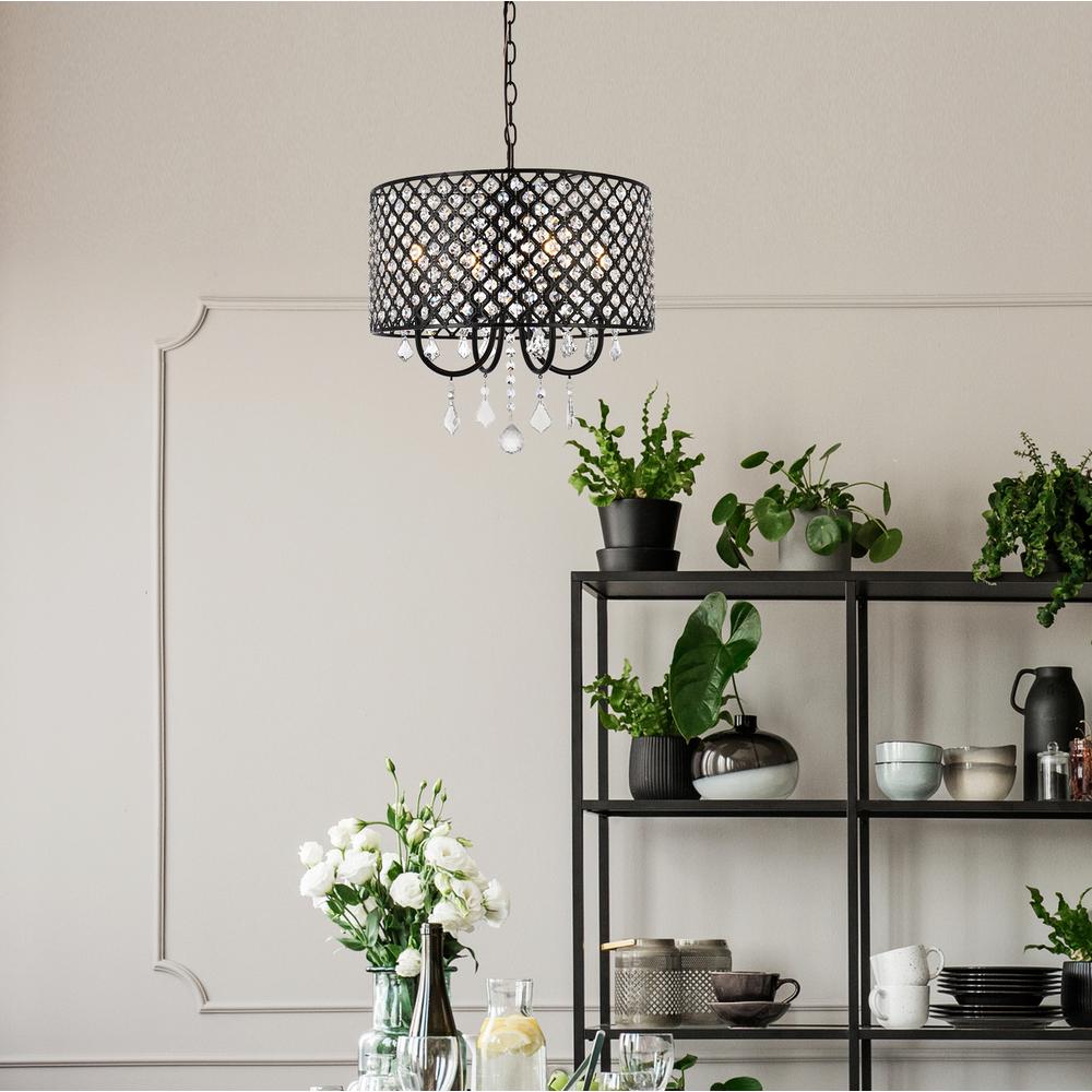 Elise 17 inch pendant in black