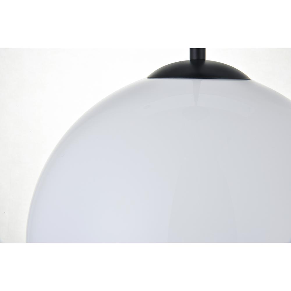 Baxter 1 Light Black Pendant With Frosted White Glass