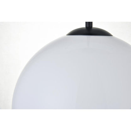 Baxter 1 Light Black Pendant With Frosted White Glass
