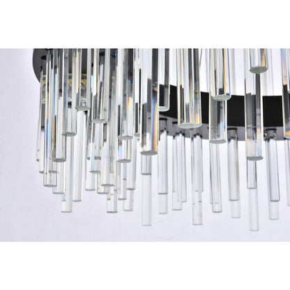 Dallas 25 inch round crystal pendant in black