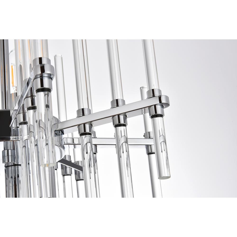 Sienna 17 inch crystal rod pendant in chrome