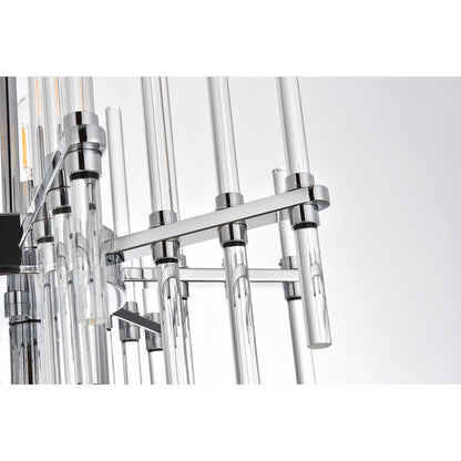 Sienna 17 inch crystal rod pendant in chrome