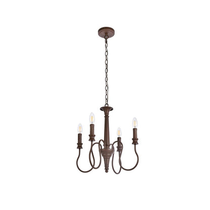 Flynx 4 lights pendant in weathered oak