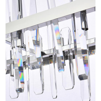 Serena 42 inch crystal rectangle chandelier in chrome