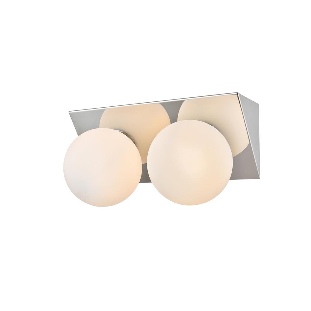 Jillian 2 light Chrome and frosted white Bath Sconce