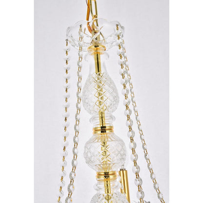 Verona 5 light Gold Chandelier Clear Royal Cut Crystal