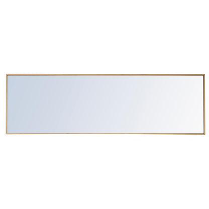 Metal frame Rectangle Mirror 18 inch Brass