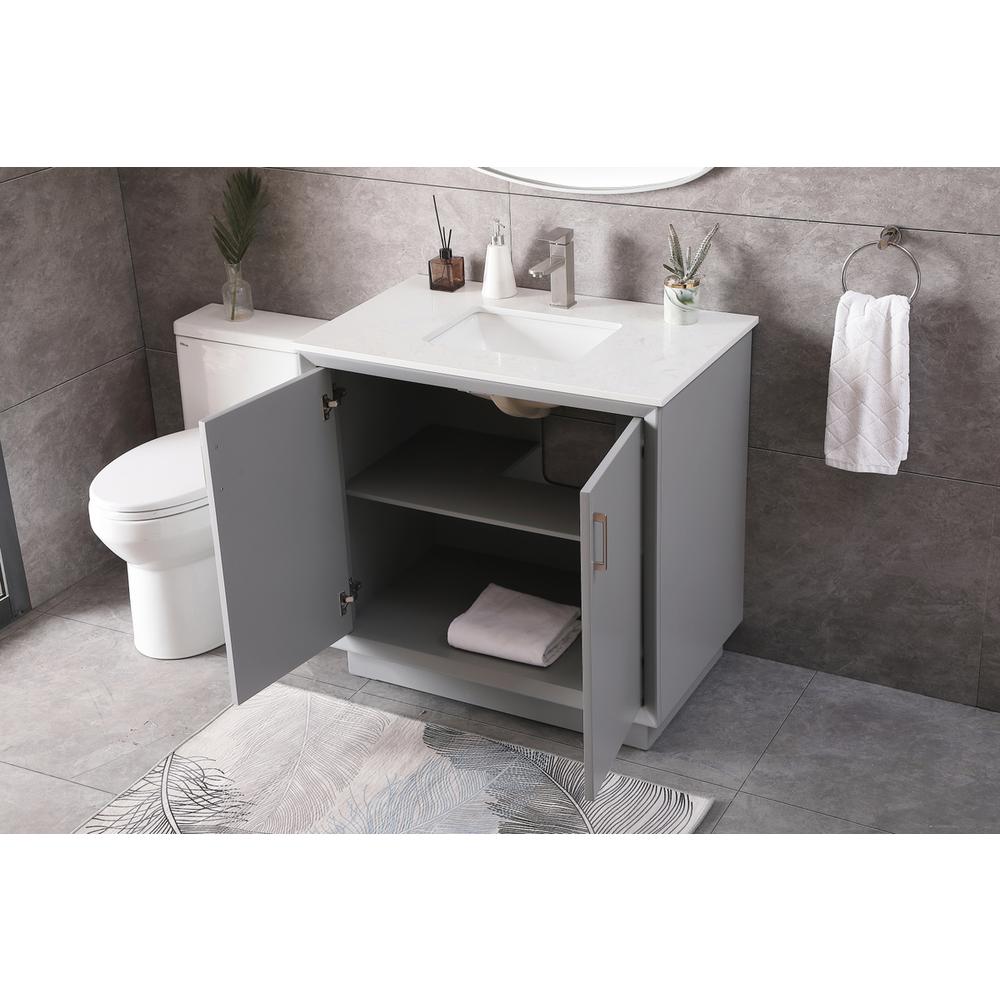 36 Inch SIngle Bathroom Vanity In Grey