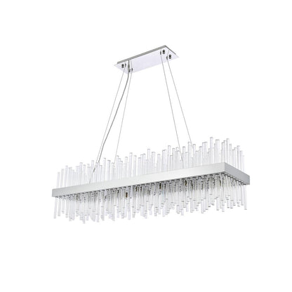 Dallas 48 inch rectangle crystal pendant in chrome