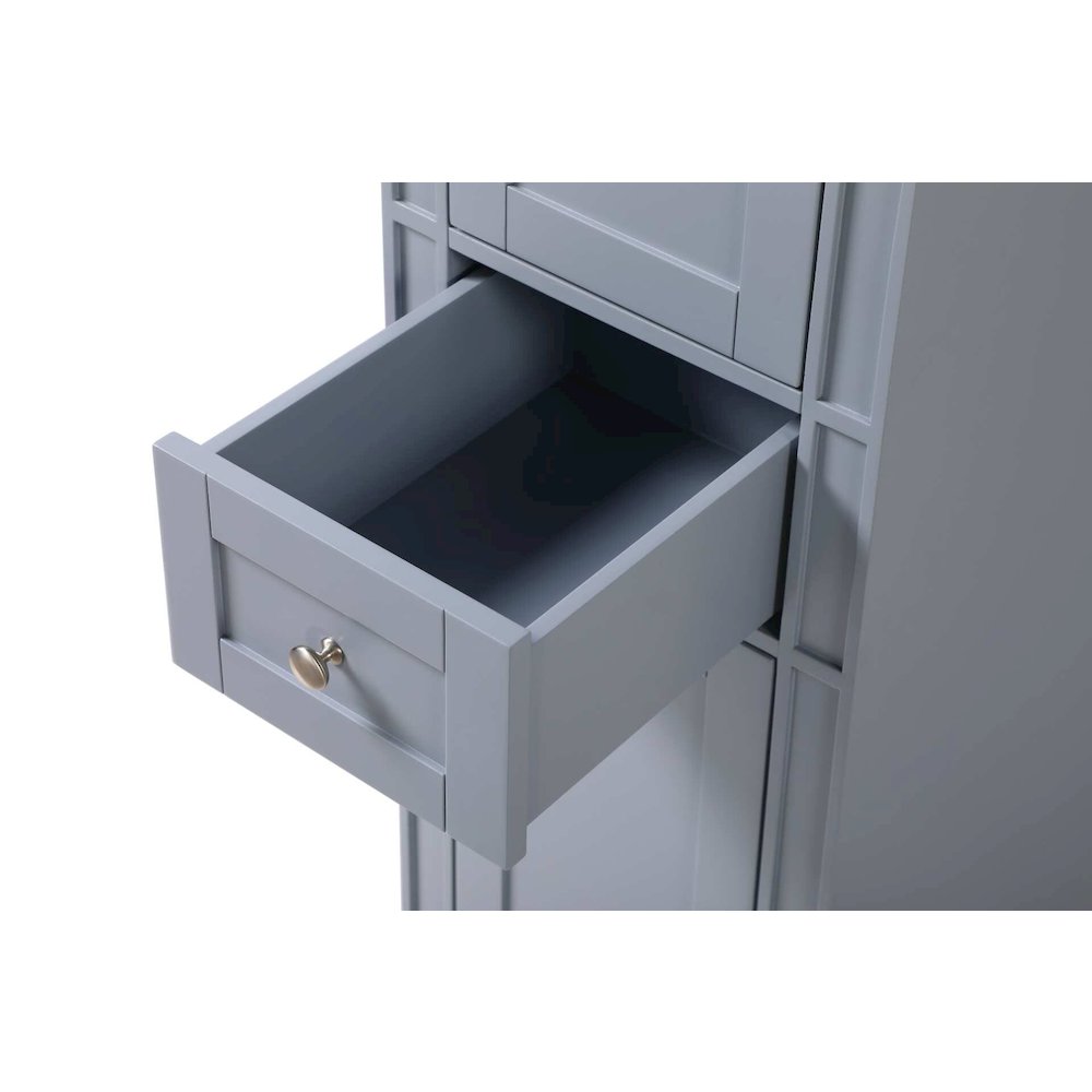 16 inch Bath Storage Cabinet in Grey