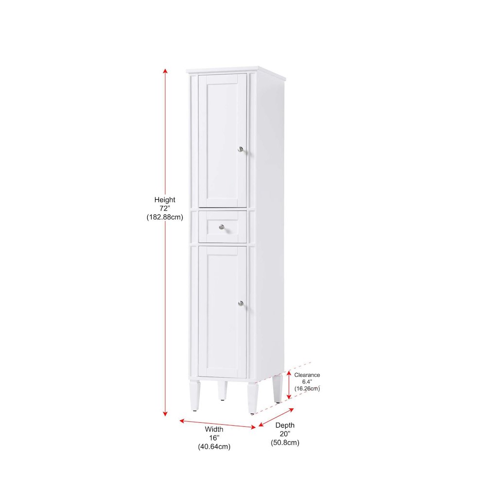 16 inch Bath Storage Cabinet in White
