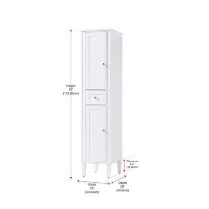 16 inch Bath Storage Cabinet in White