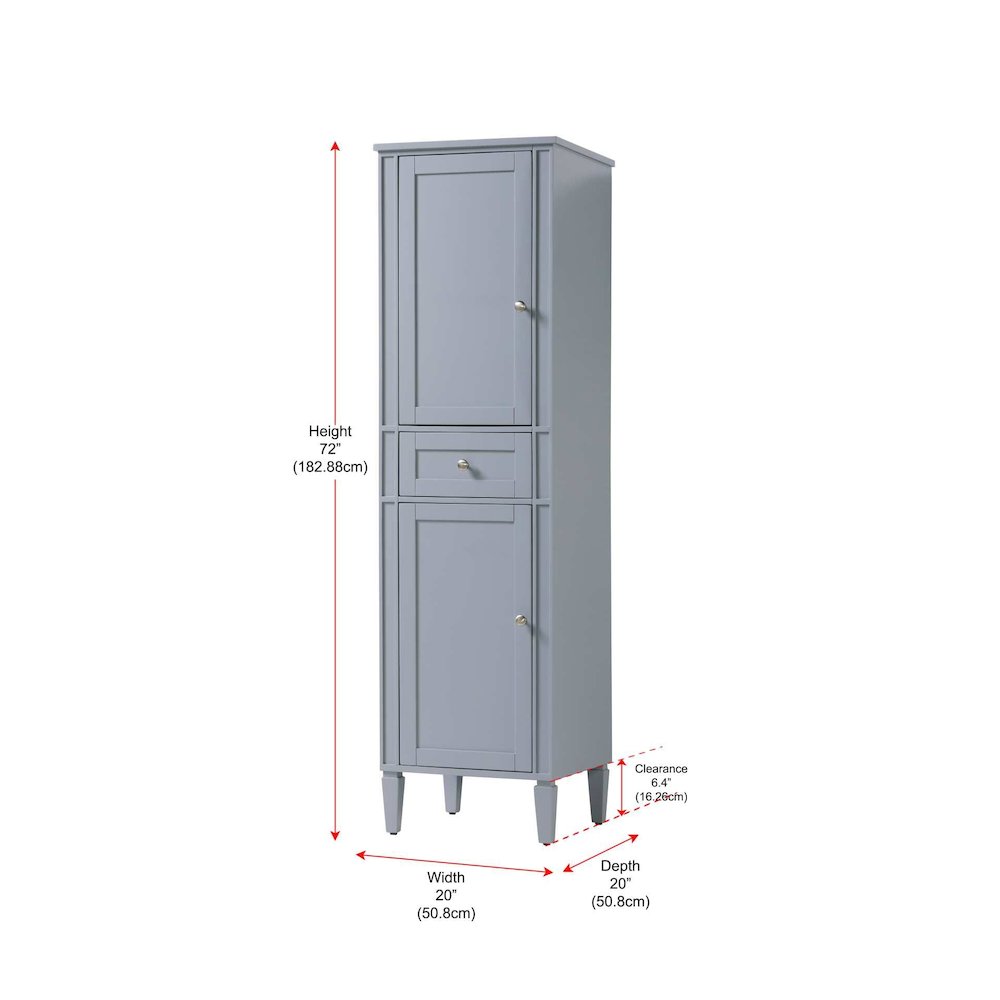 20 inch Bath Storage Cabinet in Grey