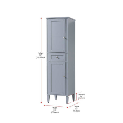 20 inch Bath Storage Cabinet in Grey