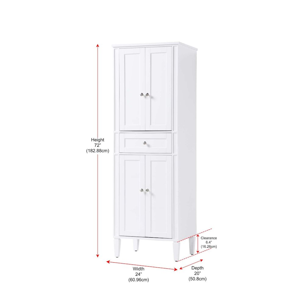 24 inch Bath Storage Cabinet in White