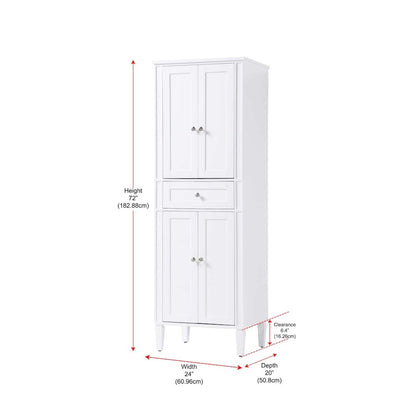 24 inch Bath Storage Cabinet in White