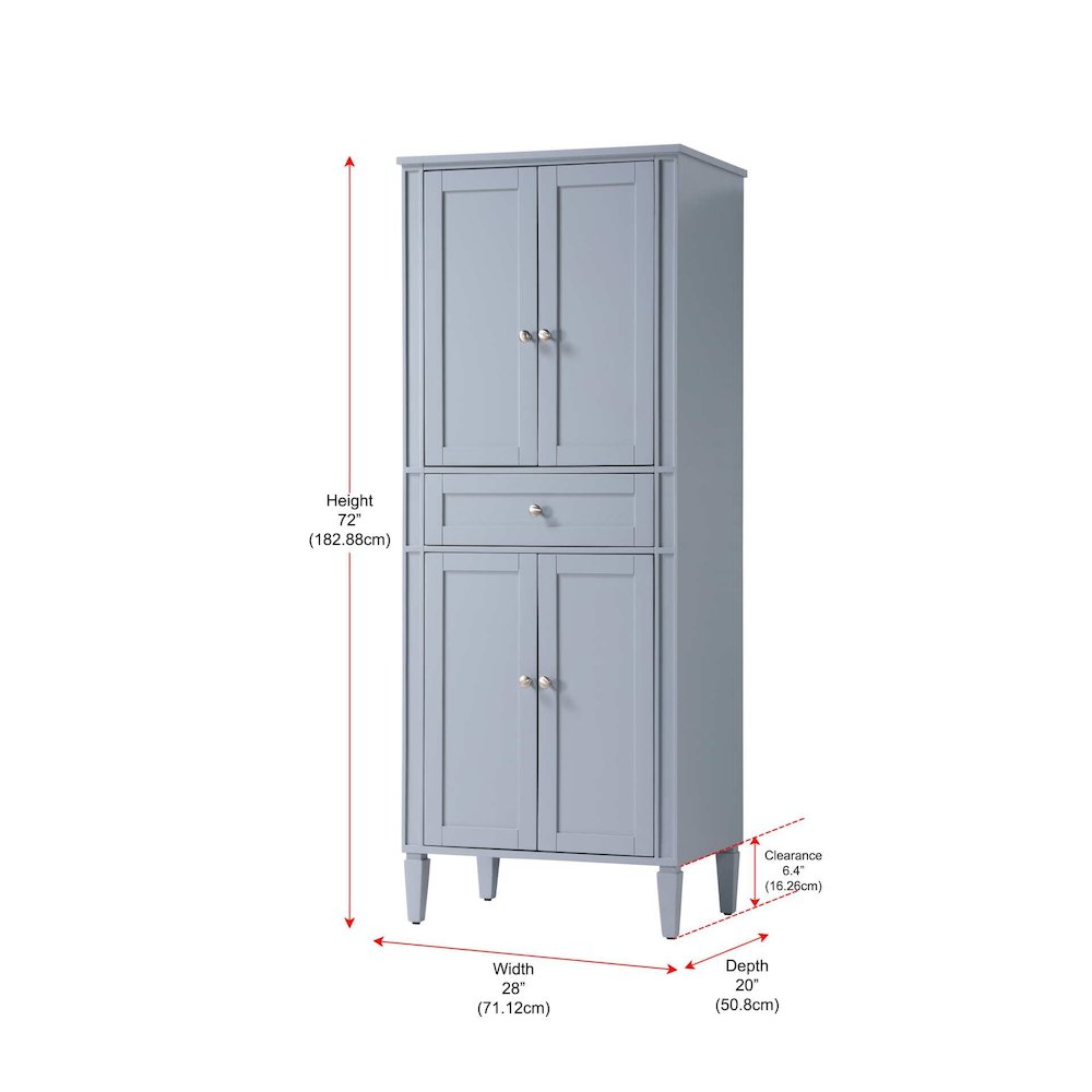 28 inch Bath Storage Cabinet in Grey