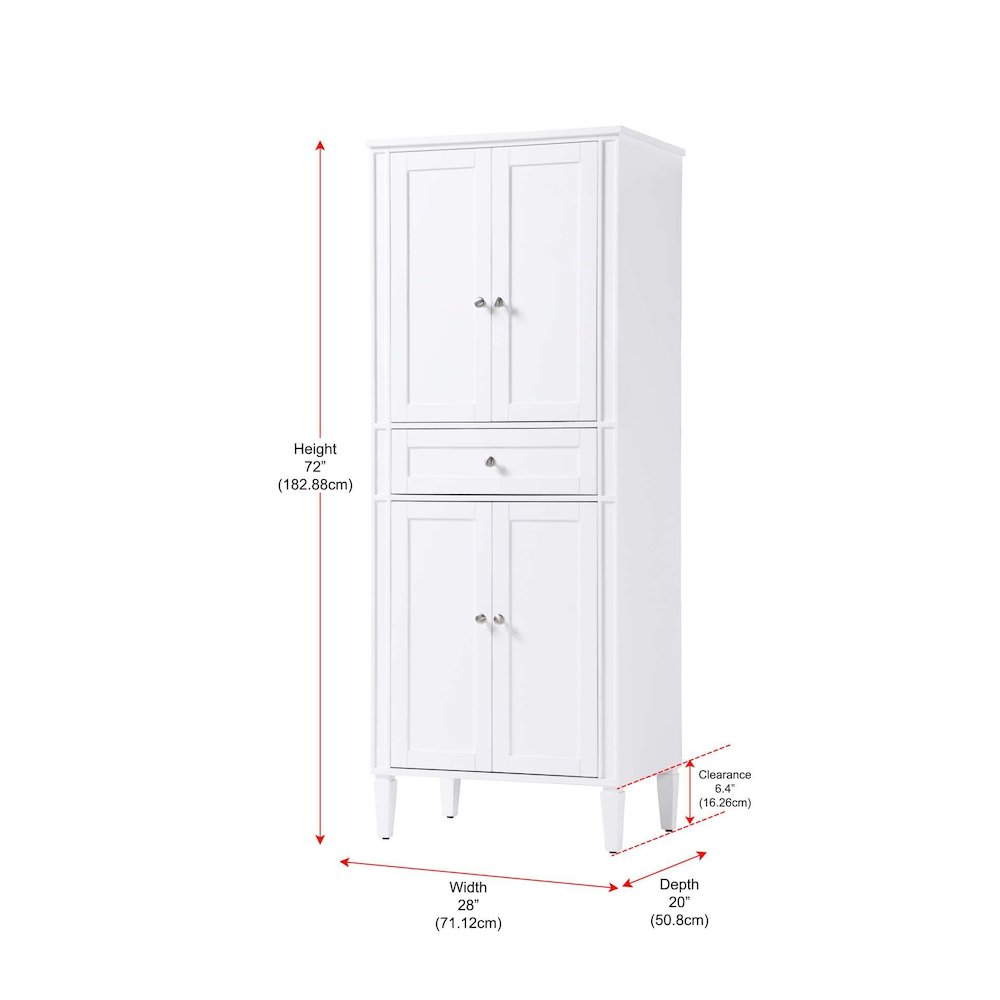 28 inch Bath Storage Cabinet in White