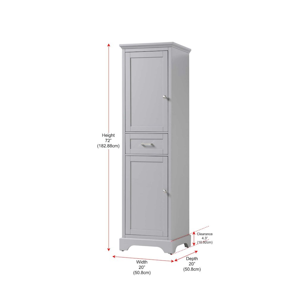 20 inch Bath Storage Cabinet in Grey