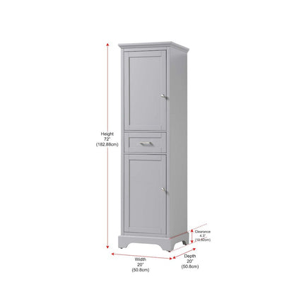20 inch Bath Storage Cabinet in Grey