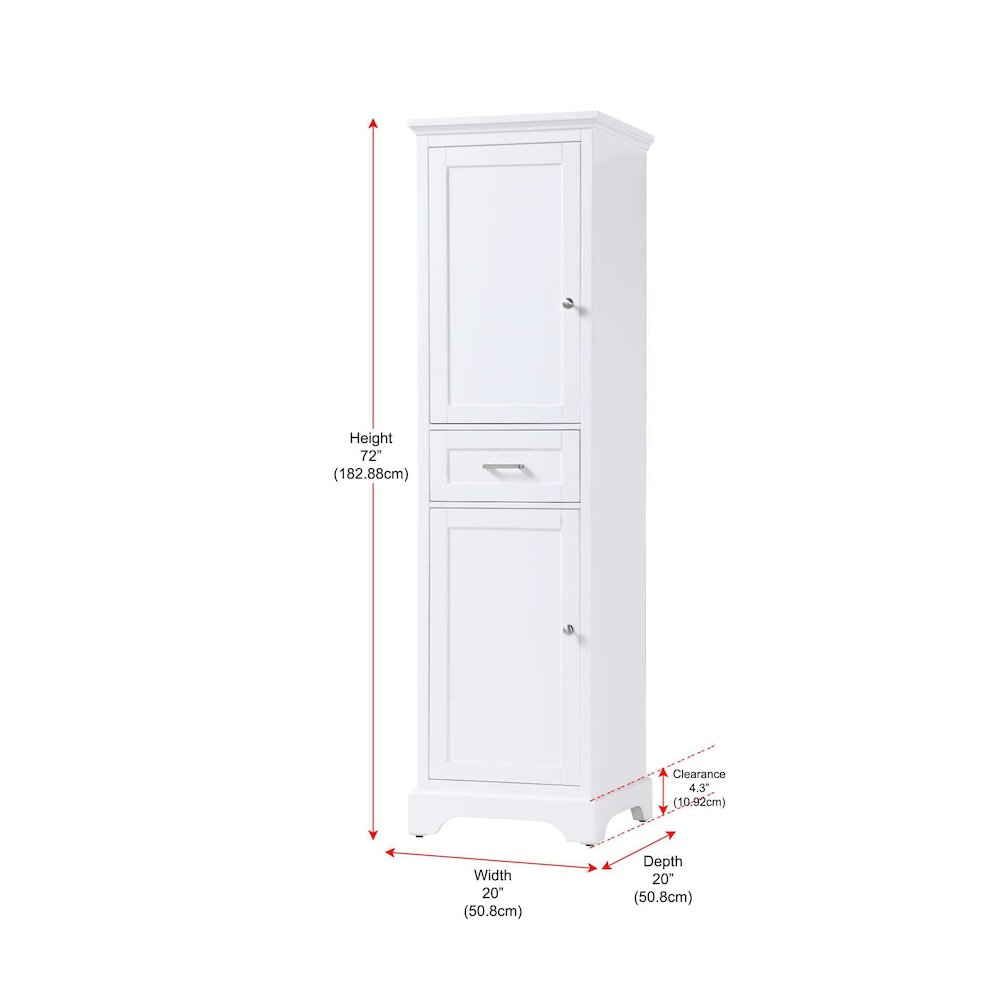 20 inch Bath Storage Cabinet in White
