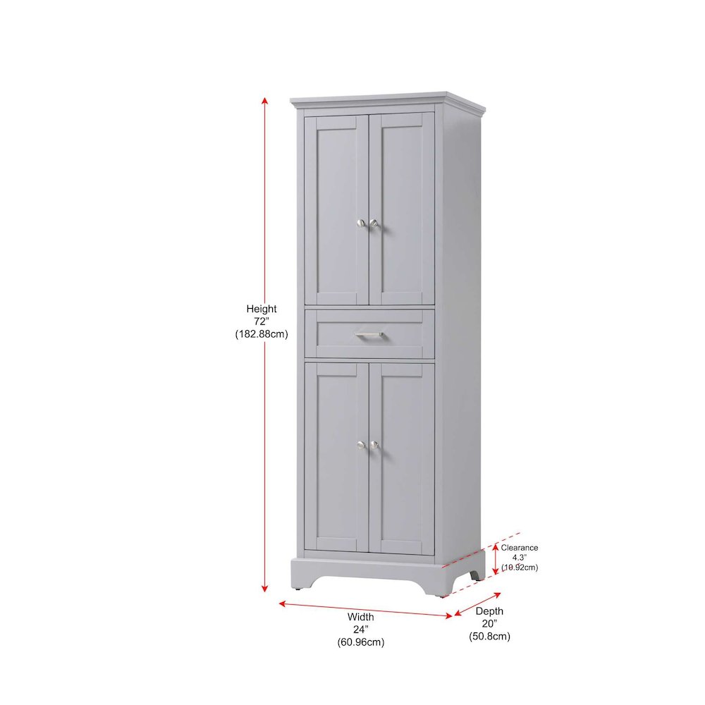 24 inch Bath Storage Cabinet in Grey