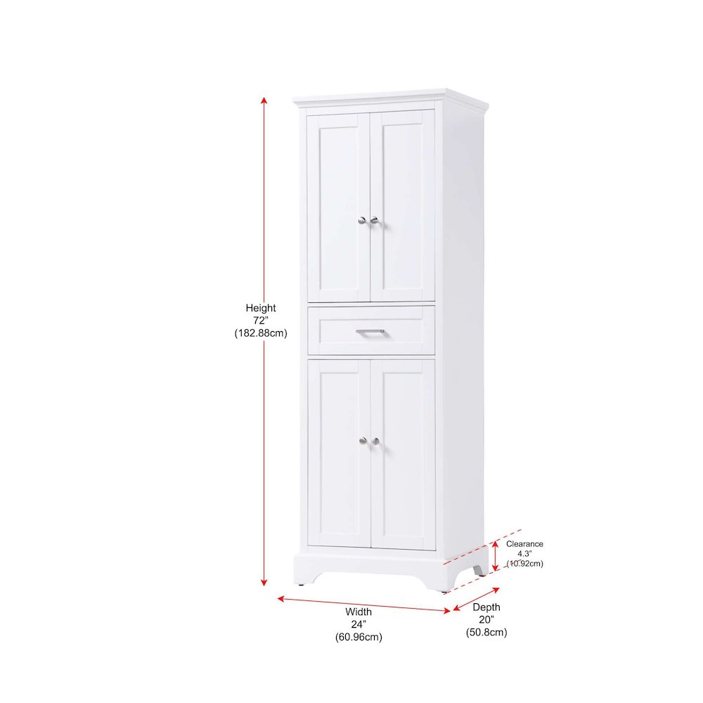 24 inch Bath Storage Cabinet in White