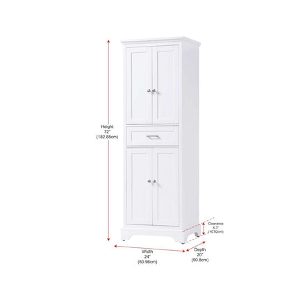 24 inch Bath Storage Cabinet in White