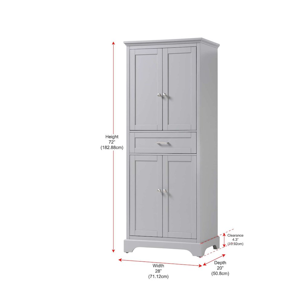 28 inch Bath Storage Cabinet in Grey