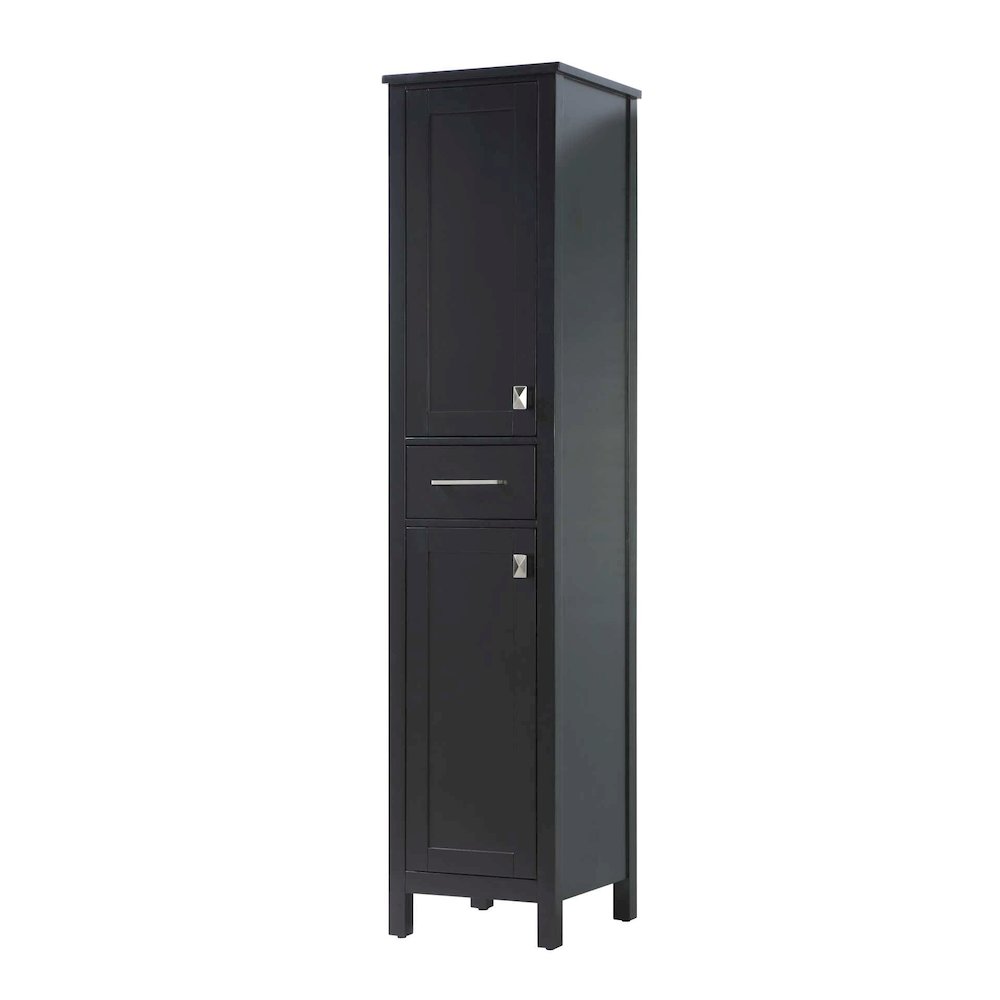 16 inch Bath Storage Cabinet in Black