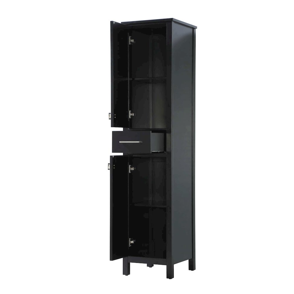 16 inch Bath Storage Cabinet in Black
