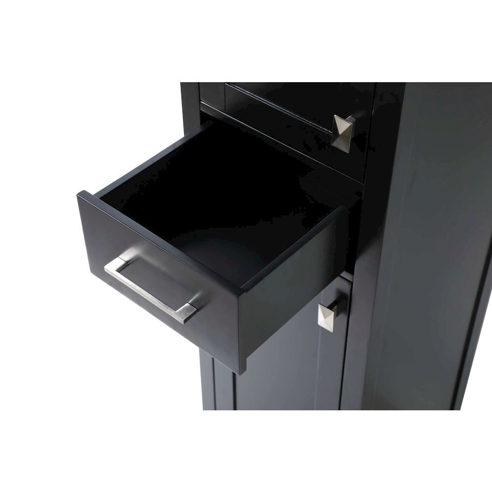 16 inch Bath Storage Cabinet in Black