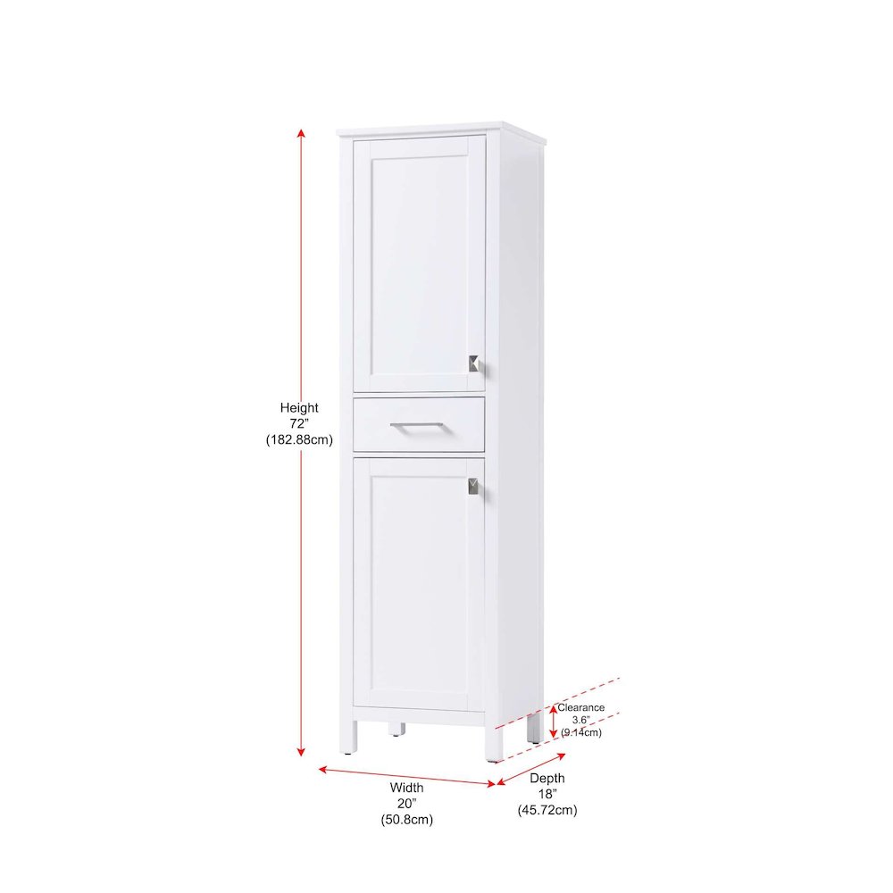 20 inch Bath Storage Cabinet in White