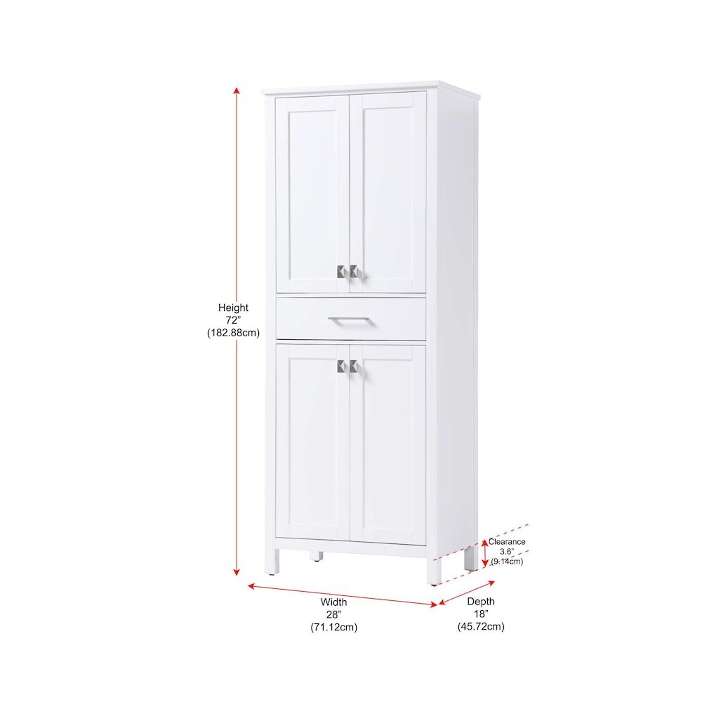 28 inch Bath Storage Cabinet in White
