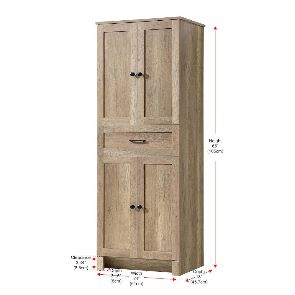 24 Inch Bath Storage Cabinet  in Natural Oak