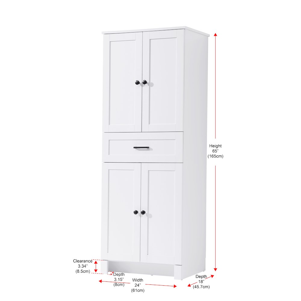 24 Inch Bath Storage Cabinet  in White