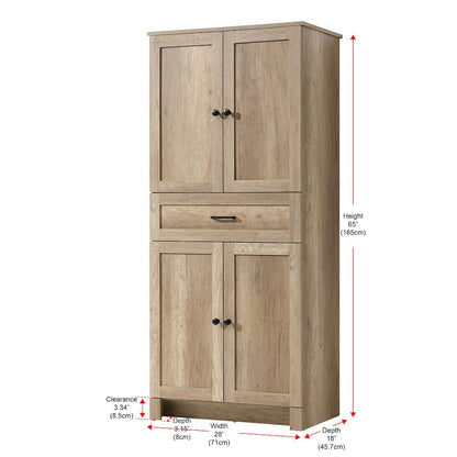 28 Inch Bath Storage Cabinet  in Natural Oak