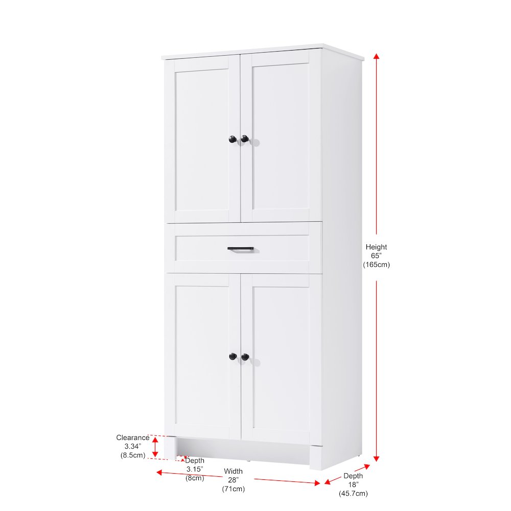 28 Inch Bath Storage Cabinet  in White