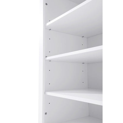 16 Inch Bath Storage Glass Cabinet  in White