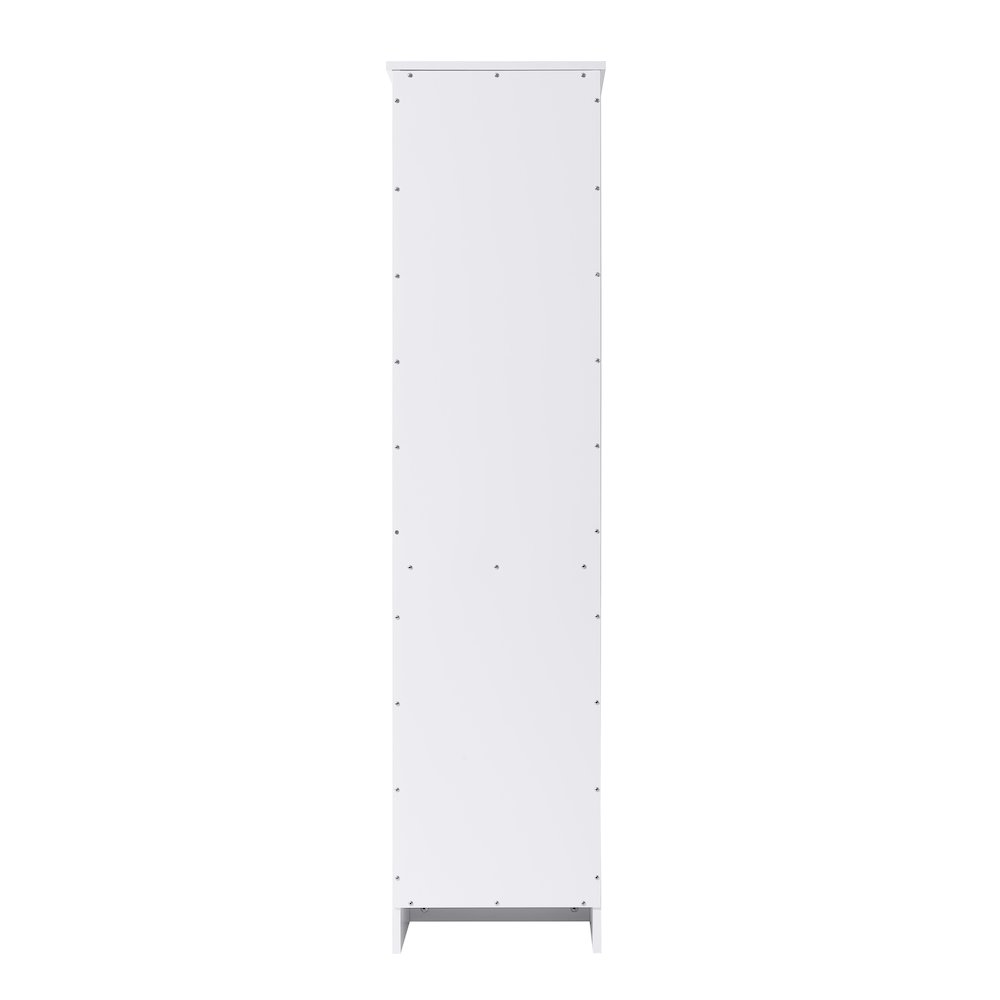 16 Inch Bath Storage Glass Cabinet  in White