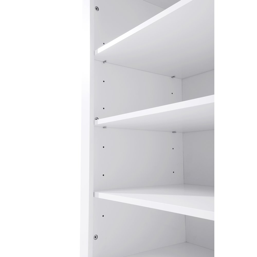 20 Inch Bath Storage Glass Cabinet  in White