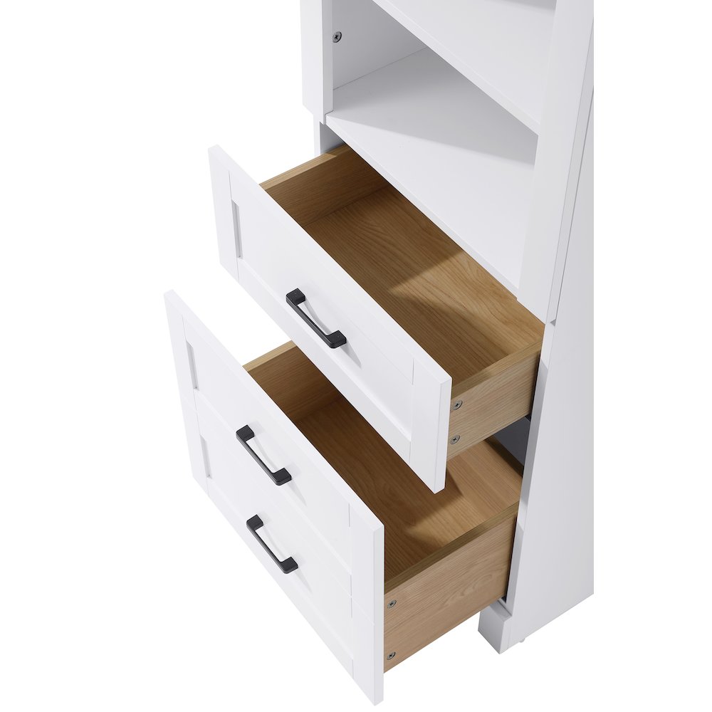 20 Inch Bath Storage Glass Cabinet  in White