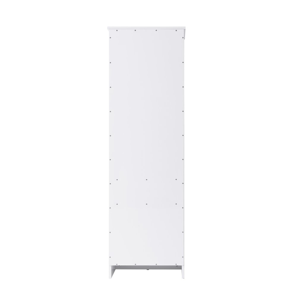 20 Inch Bath Storage Glass Cabinet  in White