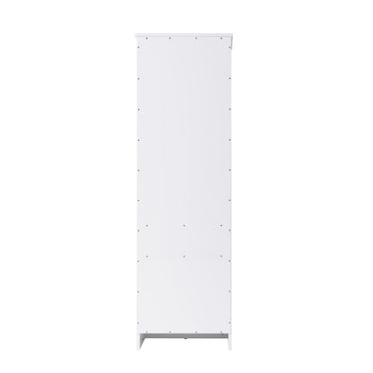 20 Inch Bath Storage Glass Cabinet  in White